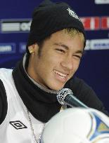 Santos striker Neymar at press conference