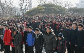 Citizens gather in Pyongyang