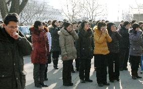 Citizens gather in Pyongyang