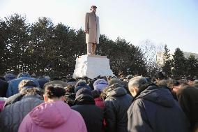 Citizens gather in Pyongyang