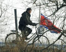 Cyclist in N. Korea