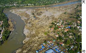 Residential area hit by flash flooding in Philippines