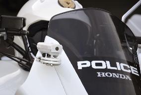 Data recorder at police motorbike