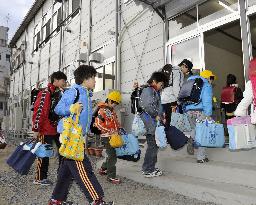 Prefabricated school building in disaster-hit Iwate Pref.