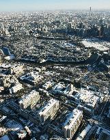 Snow covers Tokyo