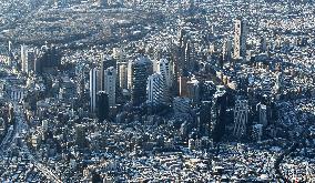 Snow covers Tokyo