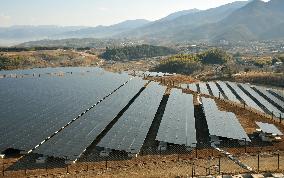 Inland mega solar farm in Yamanashi Pref.