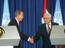 Ban, Abbas in West Bank