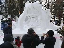 Snow statue of Hatsune Miku