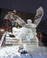 World ice carving competition in Hokkaido
