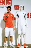 Nishikori in Uniqlo tennis outfit