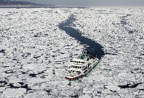 Drift ice off Hokkaido