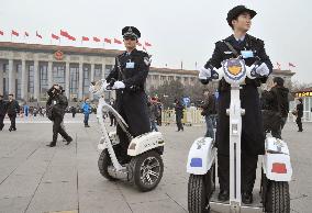 Police officers in Tiananmen Square