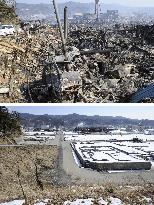 Kesennuma soon after quake, now