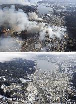 Kesennuma soon after quake, now