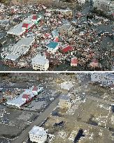 Kesennuma soon after quake, now