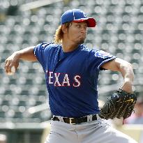 Darvish in intrasquad game