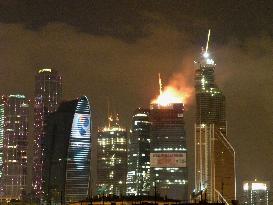 Fire at Moscow skyscraper under construction