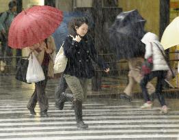 Heavy rain in Osaka