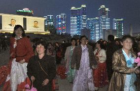 Citizens in Pyongyang after unveiling ceremony