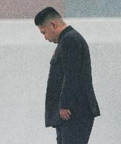 Kim Jong Un at unveiling ceremony