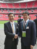 Japan soccer coaches at Wembley Stadium