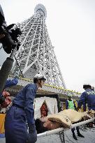Antiterrorism drill at Tokyo Sky Tree