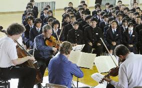 German musical ensemble holds concert in quake-hit Japan city
