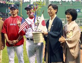 Red Sox presented with cherry blossom tree