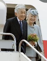 Emperor, empress leave for Queen Elizabeth's jubilee