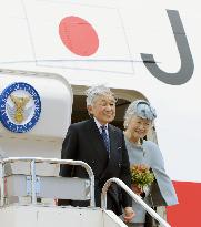Emperor, empress leave for Queen Elizabeth's jubilee