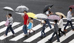 Rainy season starts in Tokyo