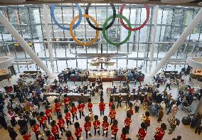 Olympic rings at Heathrow
