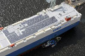 Ship generating solar power