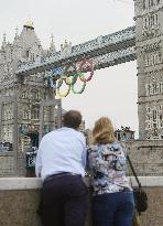 Olympic rings at Tower Bridge