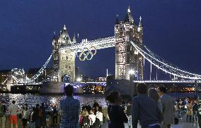 Olympic rings at Tower Bridge