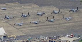 U.S. Osprey aircraft arrive at Japan base