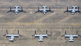 U.S. Osprey aircraft at Iwakuni base