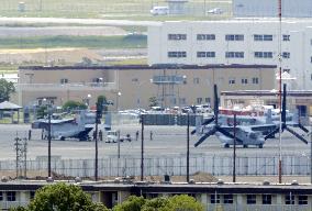 U.S. Osprey aircraft at Iwakuni base