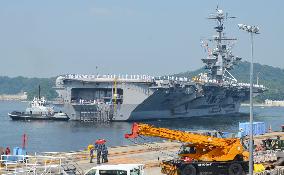 U.S. flattop George Washington returns to Yokosuka base