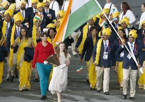 Mysterious woman in Indian Olympic march