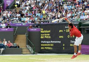 Japan's Nishikori loses to Argentine Del Potro