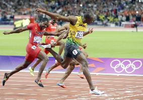 Jamaica's Bolt wins men's 100 meters