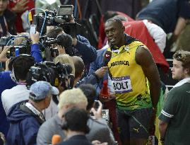 Jamaica's Bolt wins men's 100 meters