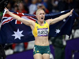 Pearson wins Olympic 100 hurdles