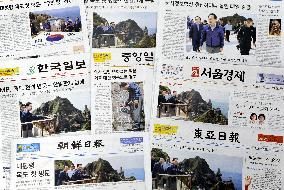 S. Korean dailies on Pres. Lee's island visit