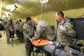U.S. forces open medical drill to media
