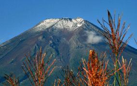 1st snowcap of season on Mt. Fuji