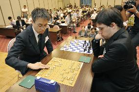 Simultaneous shogi, chess games