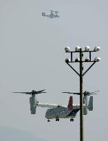 Osprey test flights in Japan